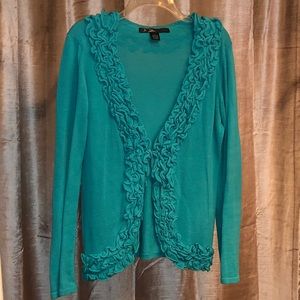 Teal detailed cardigan